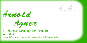 arnold agner business card